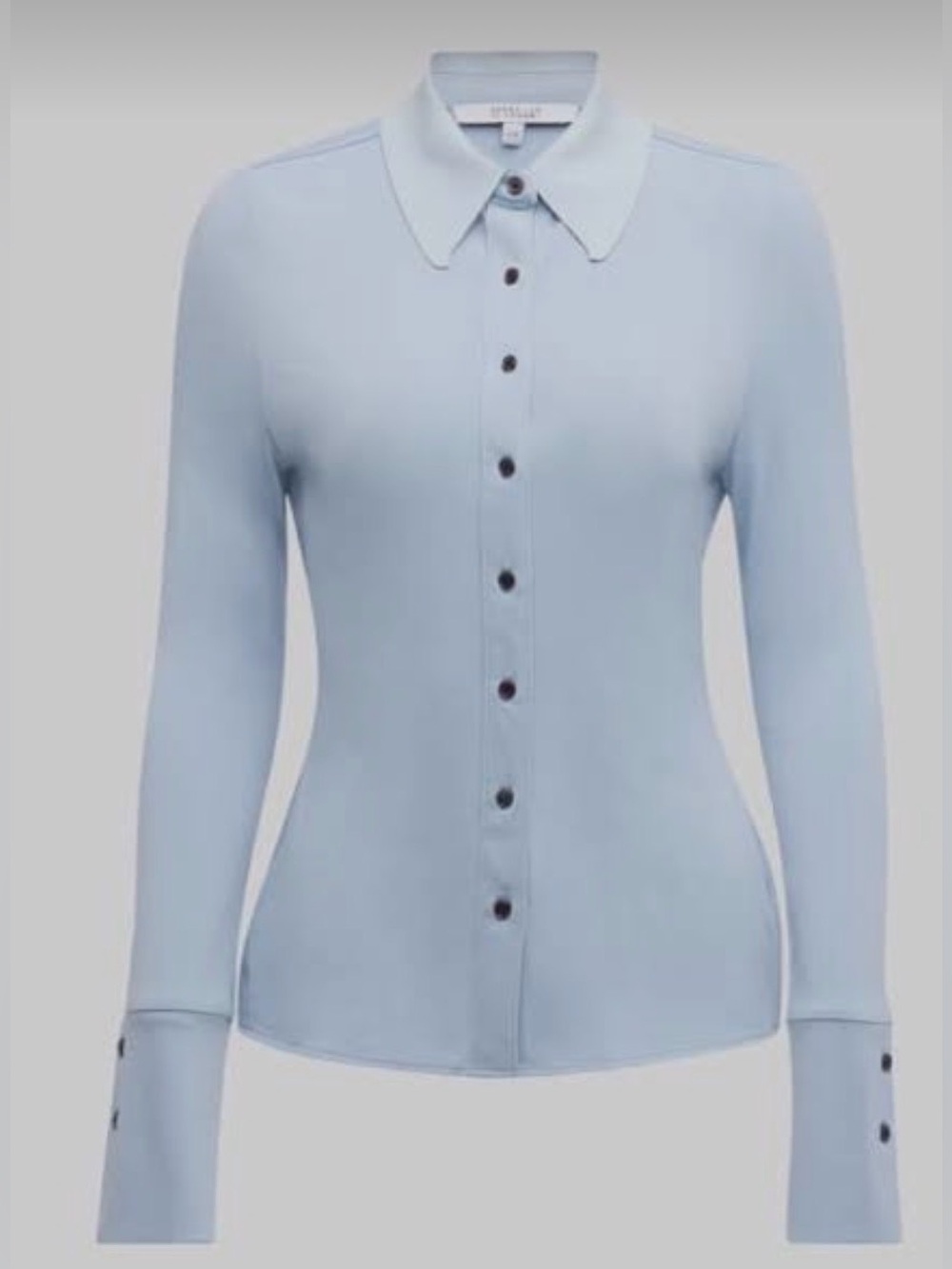 NWT Derek Lam 10 Crosby Ulla Knit Button Up Shirt Light Blue -Cole